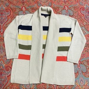 Talbots Striped Open Cardigan Sz M